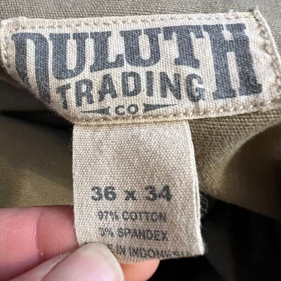 Duluth Trading Pants Mens 36 X34 Flex Fire Hose Relaxed Fit Chino Beige Tan - Picture 8 of 13